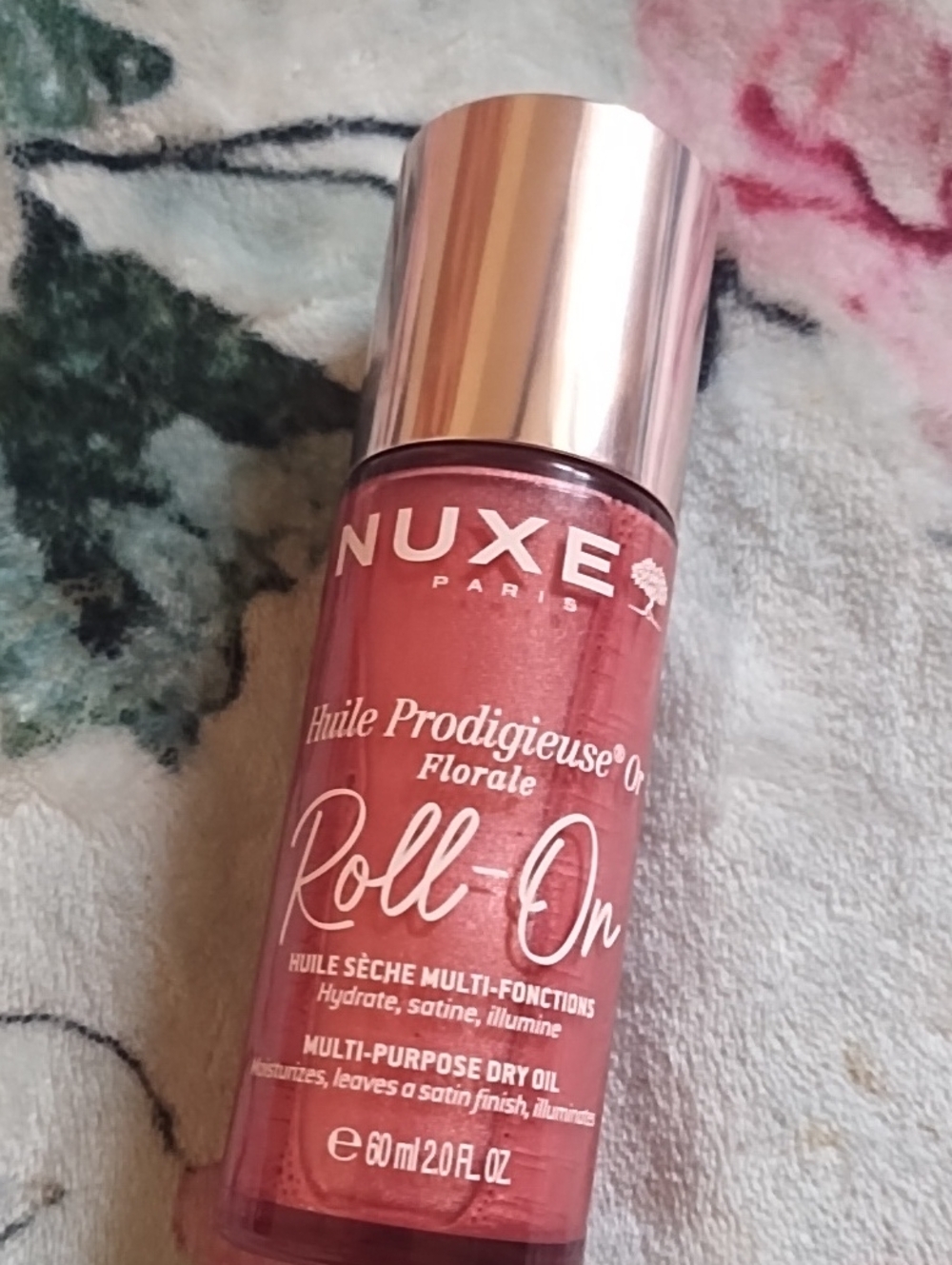 NUXE Roll-On Multi-Purpose Dry Oil — Rose Pink with Gold Cap